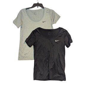 Nike Dri-Fit Womens Athletic Tees Set Of 2 Black & Gray Size S